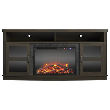Beaumont Lane Modern Wood Fireplace TV Stand for TVs up to 65" in Espresso