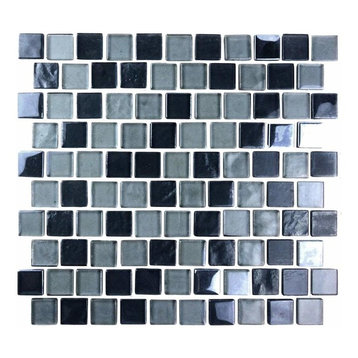 Miseno MT-SCENERY1SQ Scenery - 1" X 1" - Glass Visual - Wall Tile - Black /
