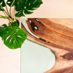 Epoxy Resin Walnut Table - Glass Virtuoso Island Table - Island - Dining Tables