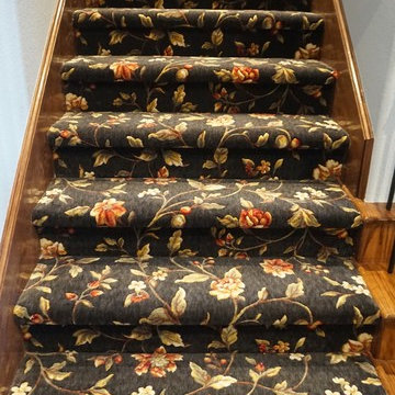 Patterned Couristan Carpet on Stairs