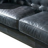 Top Grain Vintage Leather Tuxedo Sofa, Slate