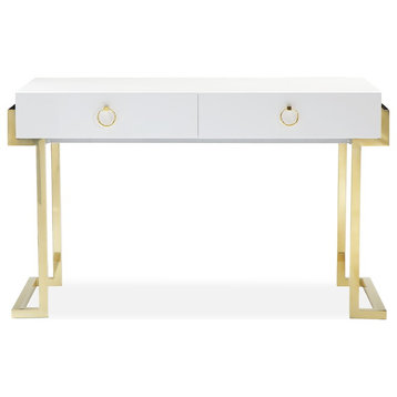 Julia Desk, Glossy White Lacquer