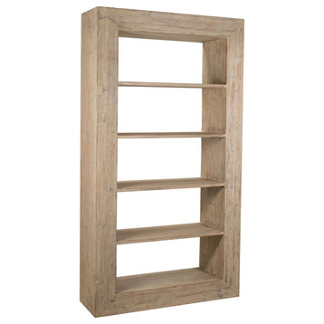 Amaya 88" High Reclaimed Pine Warm Wash Block Bookcase