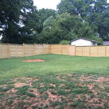 Horizontal Fence with Retaining Wall