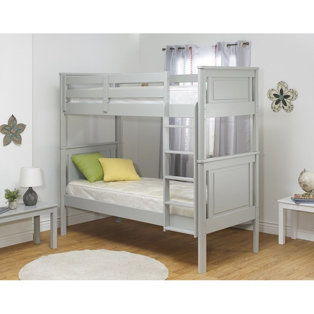 Orbelle Model 302 Twin over Twin Modern Solid Wood Bunk Bed in Gray ...