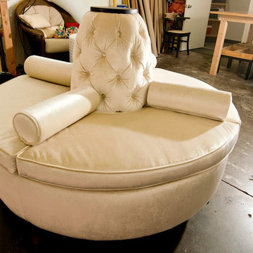 Center Banquette Sofa in Velvet from Robert Allen
