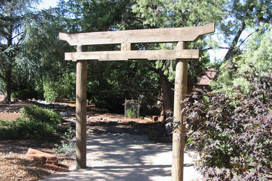 Inspiration for an asian backyard garden path in Phoenix.