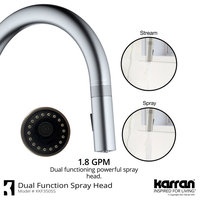 Karran KKF350 1-Handle Pull Down Dual Function Sprayer Faucet, Stainless Steel