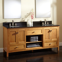 72" Alcott Bamboo Double Vanity for Undermount Sinks - Bathroom Vanities And Sink Consoles