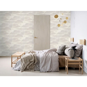 Serene Mountains Wallpaper, Brown, Sample