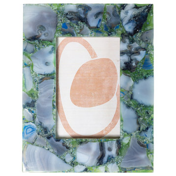 Agate Photo Frame, Green and Grey
