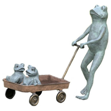 Frog Family With Wagon Planter