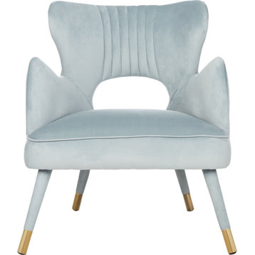 Blair Wingback Accent Chair - Slate Blue, Gold