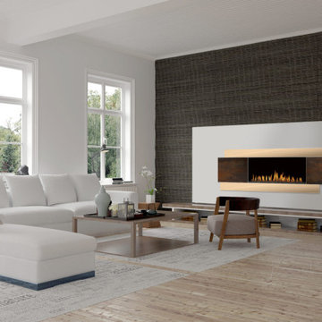 8 Tips for Breaking Up a Large Wall with a Linear Fireplace