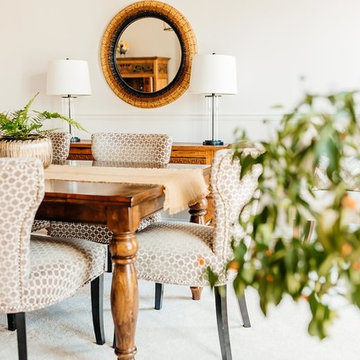 Simple White & Navy Dining Room | Helena Alkhas | A Personal Organizer