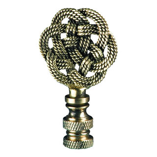 Royal Designs Pine Cone Design 2.75 Lamp Finial for Lamp Shade, Antique  Brass 