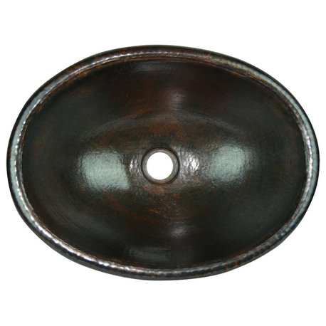 Oval 16" Top Mount Hand Made Copper Sink