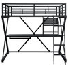 Powell Z-Bedroom 2-Piece Full Loft Bunk Bed Set in Brushed Chrome