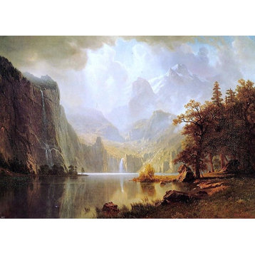 Albert Bierstadt In the Mountains, 18"x27" Wall Decal Print