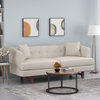 Sparks Mid-Century Modern Upholstered 3 Seater Sofa, Beige/Espresso