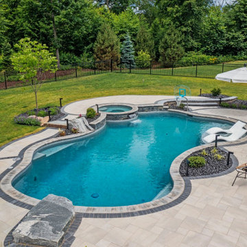 Rocky Hill, CT Freeform Pool with Landscaper Bahler Brothers
