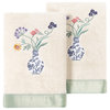Linum Home Textiles 100% Turkish Cotton STELLA 2PC Embellished Hand Towel Set