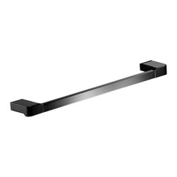 Manillons - Yass Matte Black Medium Towel Rail, 18" - Towel Bars