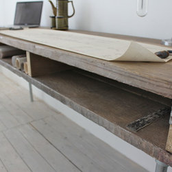 Ellie Reclaimed Scaffolding Industrial Desk with Built In Storage - Desks & Writing Bureaus