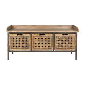 Safavieh Isaac 3-Drawer Wooden Storage Bench, Antique Pewter/Oak
