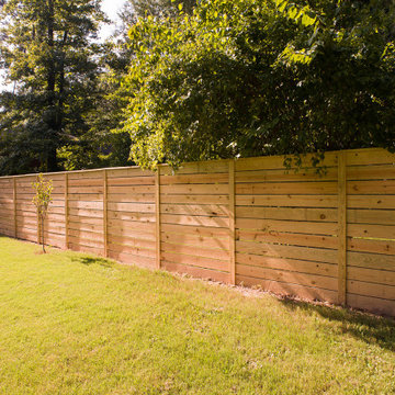 Horizontal privacy fence and 4 rail fence