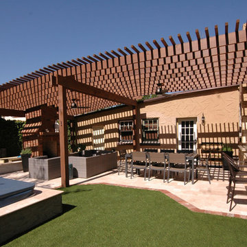 Pergola and Fire Rock