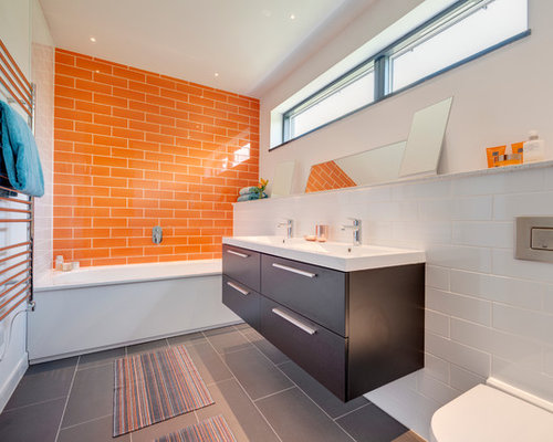  Bathroom  Ideas  Photos with Orange  Tiles 