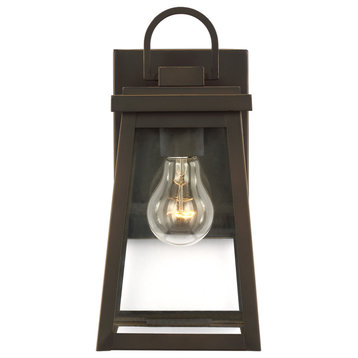 Founders Small One Light Outdoor Wall Lantern Antique Bronze Bulbs Inc