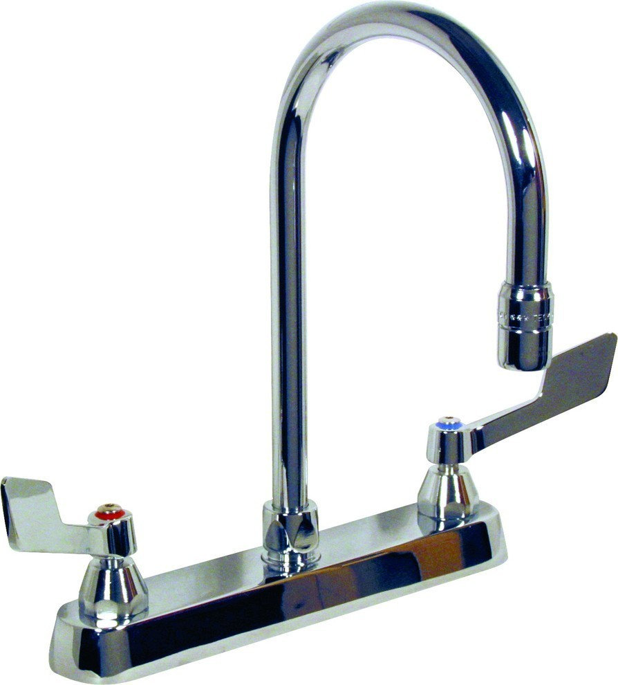 Delta 1.5 GPM 3-Hole Double Blade Kitchen Faucet - Transitional ...