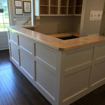 Custom reception desk and kitchen