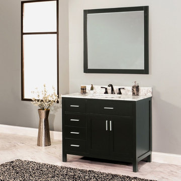 NGY Arezzo Collection Bathroom Black Vanity Set 36" DL