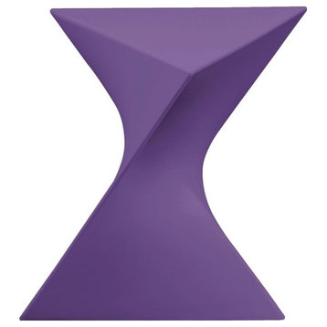 LeisureMod Randolph Modern Plastic Triangle End Table in Purple