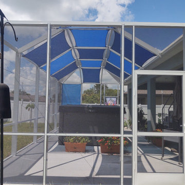 Shade Sails Protecting Hot Tubs from Sun Deterioration