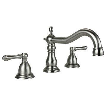 Dyconn Faucet 3 Hole Faucet with Pull Rod Pop-up Drain, Brushed Nickel