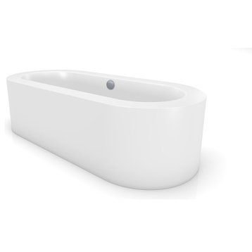 Oval Freestanding Soaker Tub, Matte White