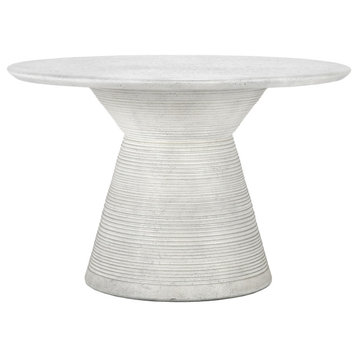 Fern 47" Outdoor Round Dining Table, White