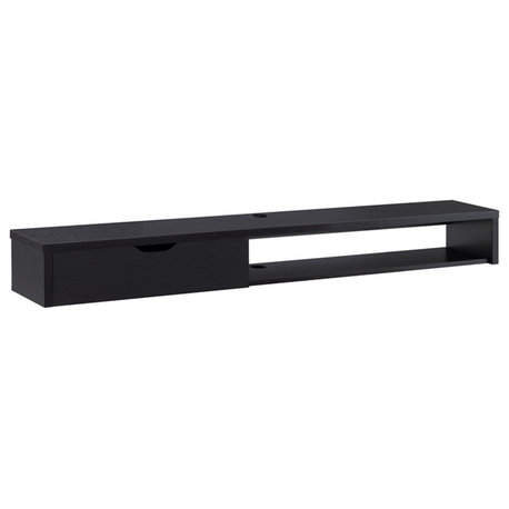 Bowery Hill Modern Wood Floating TV Stand for TVs up to 60" in Cappuccino