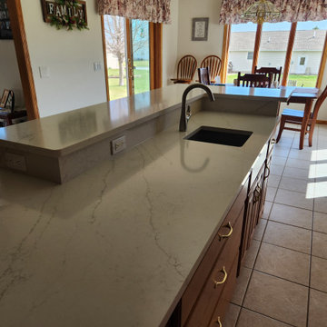 Kitchen Remodel With New Countertops and Backsplash