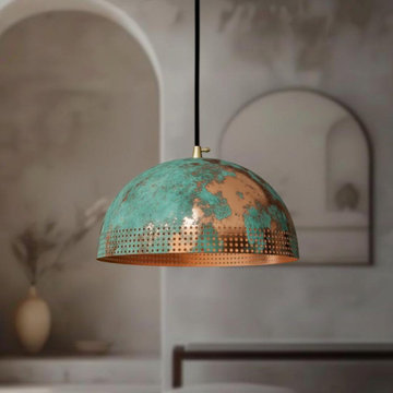 Verdigris Copper Dome Pendant Light