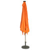 Rectangular Solar Powered LED Lighted Patio Umbrella, 10'x6.5', Orange