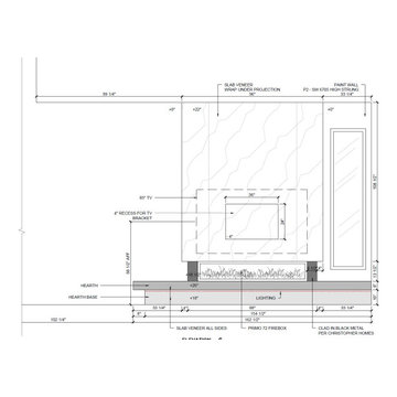 Integrated Fireplace & Media Wall Elevation