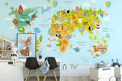 Детские обои "Карта мира "