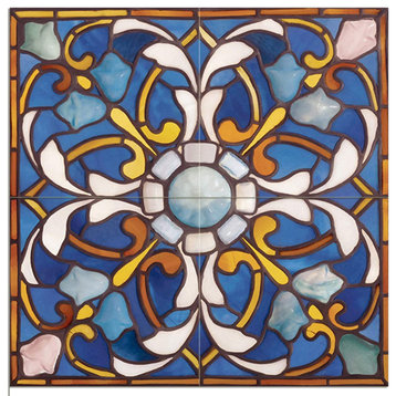 Tile Mural RARE CEILING PANEL stained glass Backsplash 8" Ceramic Glossy