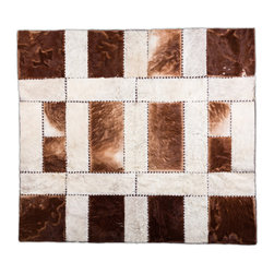LEATHER Luxury Cowhide Natural  Rug / European Import / 5'11" x 6'7" - Area Rugs