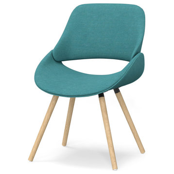 Malden Bentwood Dining Chair With Light Wood, Turquoise Blue
